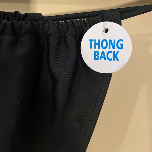 2/$25 Betty Jade Black Thong Swim Bottom Size XL - Picture 9 of 11